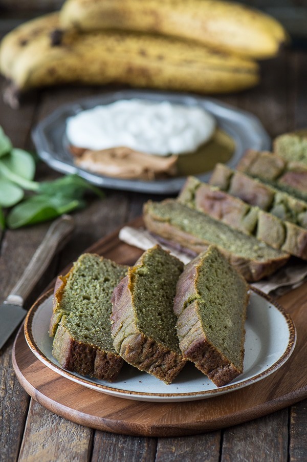 This green monster bread recipe is a healthy quick bread with no sugar, oil, or butter. Plus it has a sneaky green ingredient! 