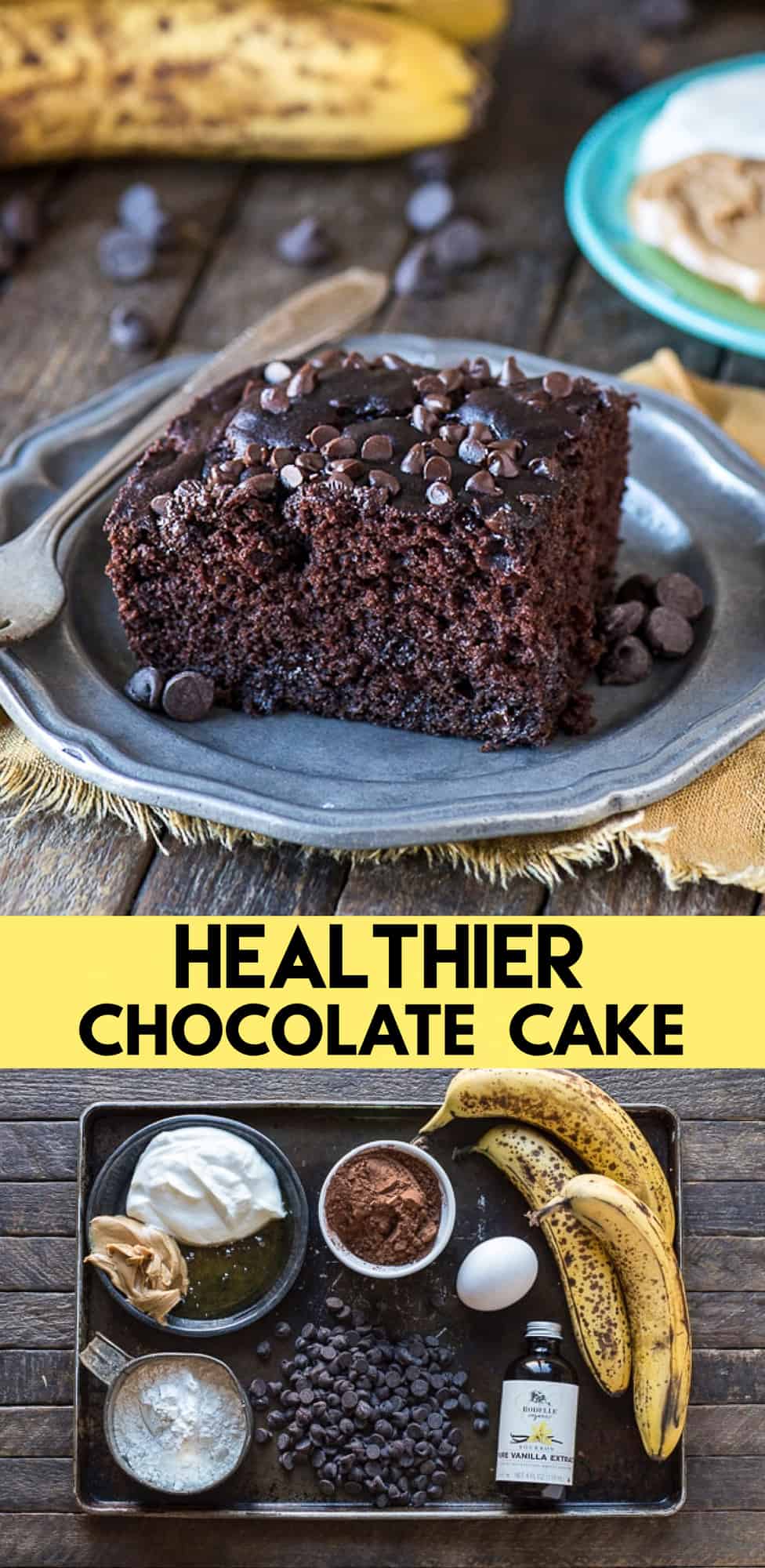 Healthier Chocolate Cake no sugar, butter or oil in this cake!
