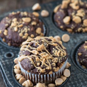 Healthy Chocolate Peanut Butter Chip Muffins | The First Year