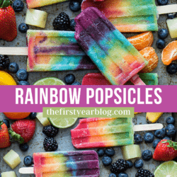 Rainbow Striped Smoothie Popsicles