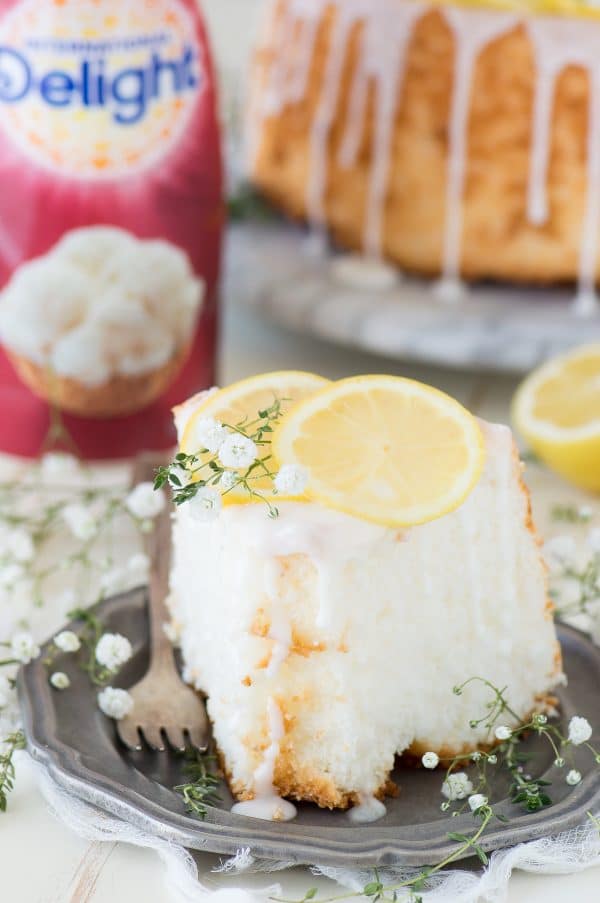 Easy and rustic lemon angel food cake that begins with a box mix! 