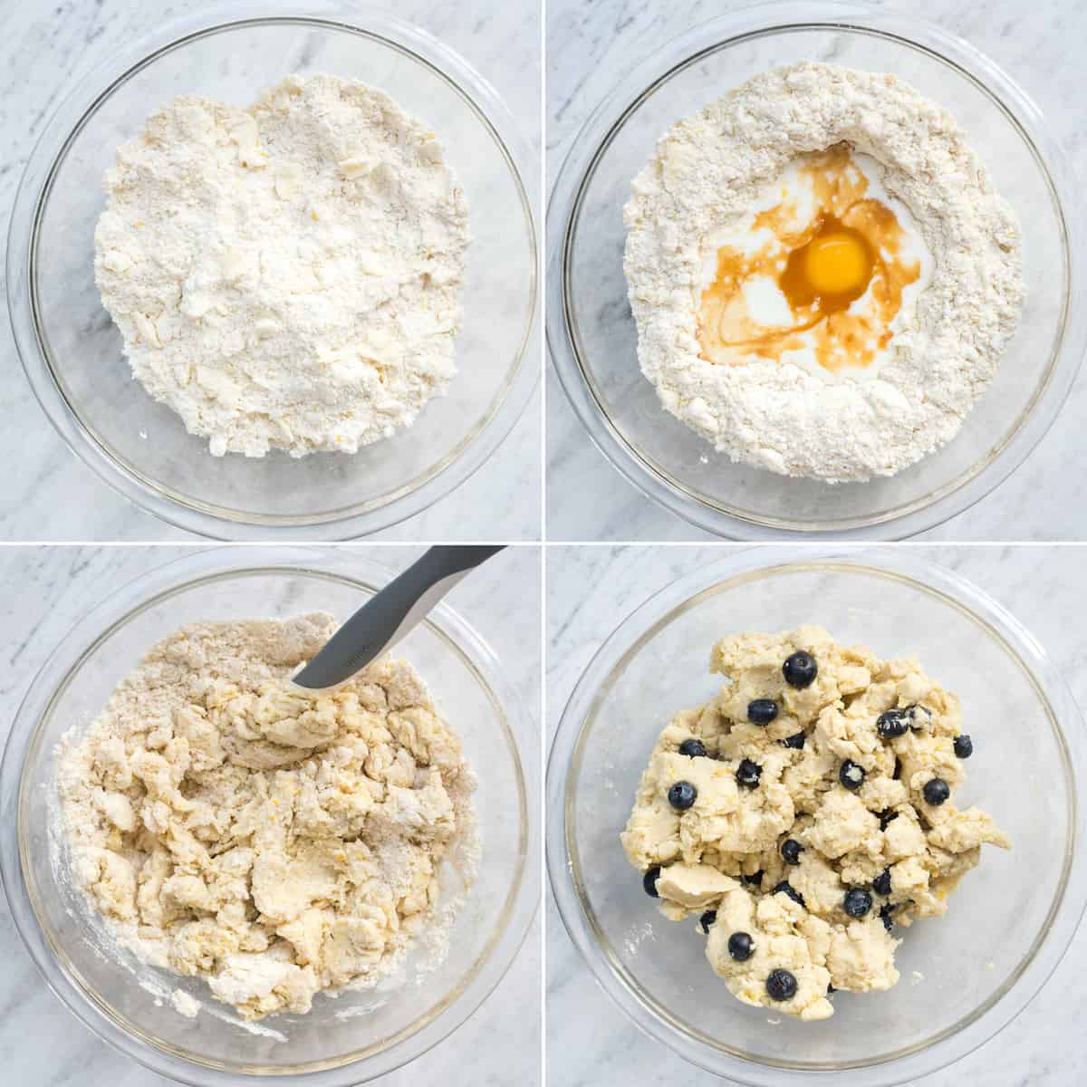 how to make blueberry scone dough collage