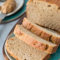 1 hour Peanut Butter Quick Bread! Easy to make and delicious with chocolate chips too!