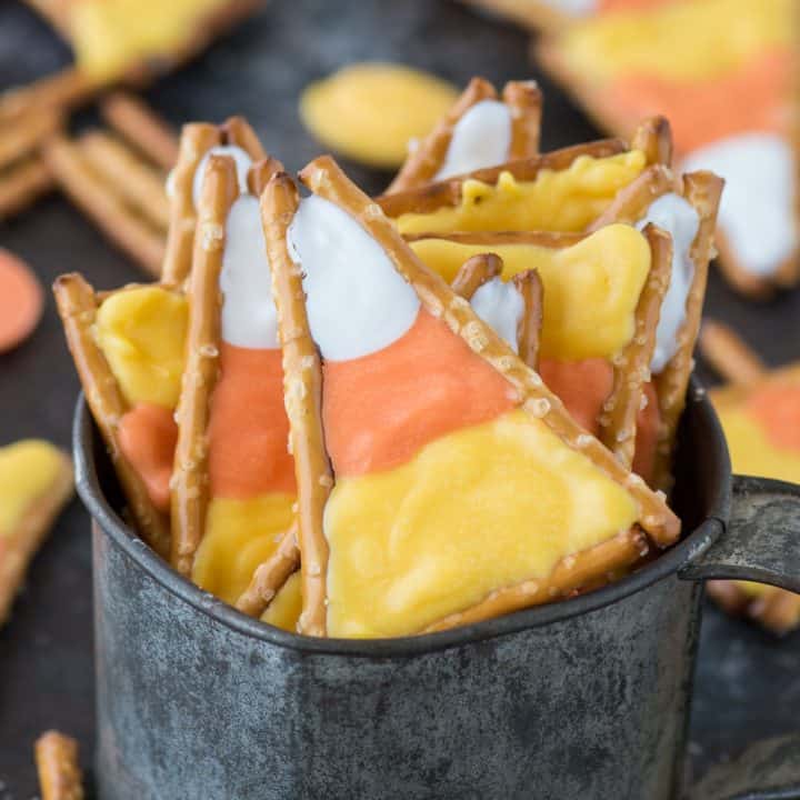 Candy Corn Pretzels