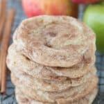 Caramel apple snickerdoodles - a fall twist on snickerdoodle cookies! These actually taste like caramel apple and remind me of those green caramel apple suckers!