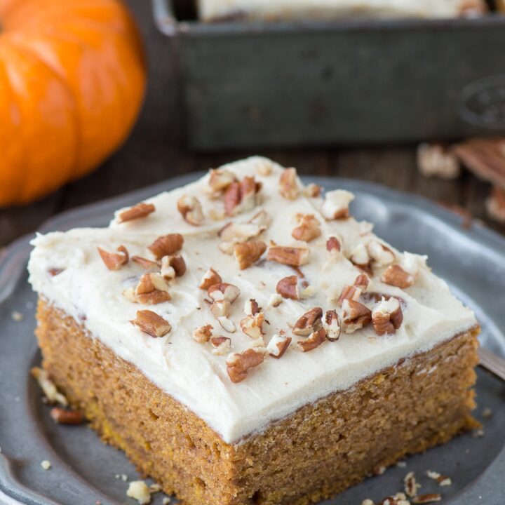 Pumpkin Cake with Butter Pecan Frosting