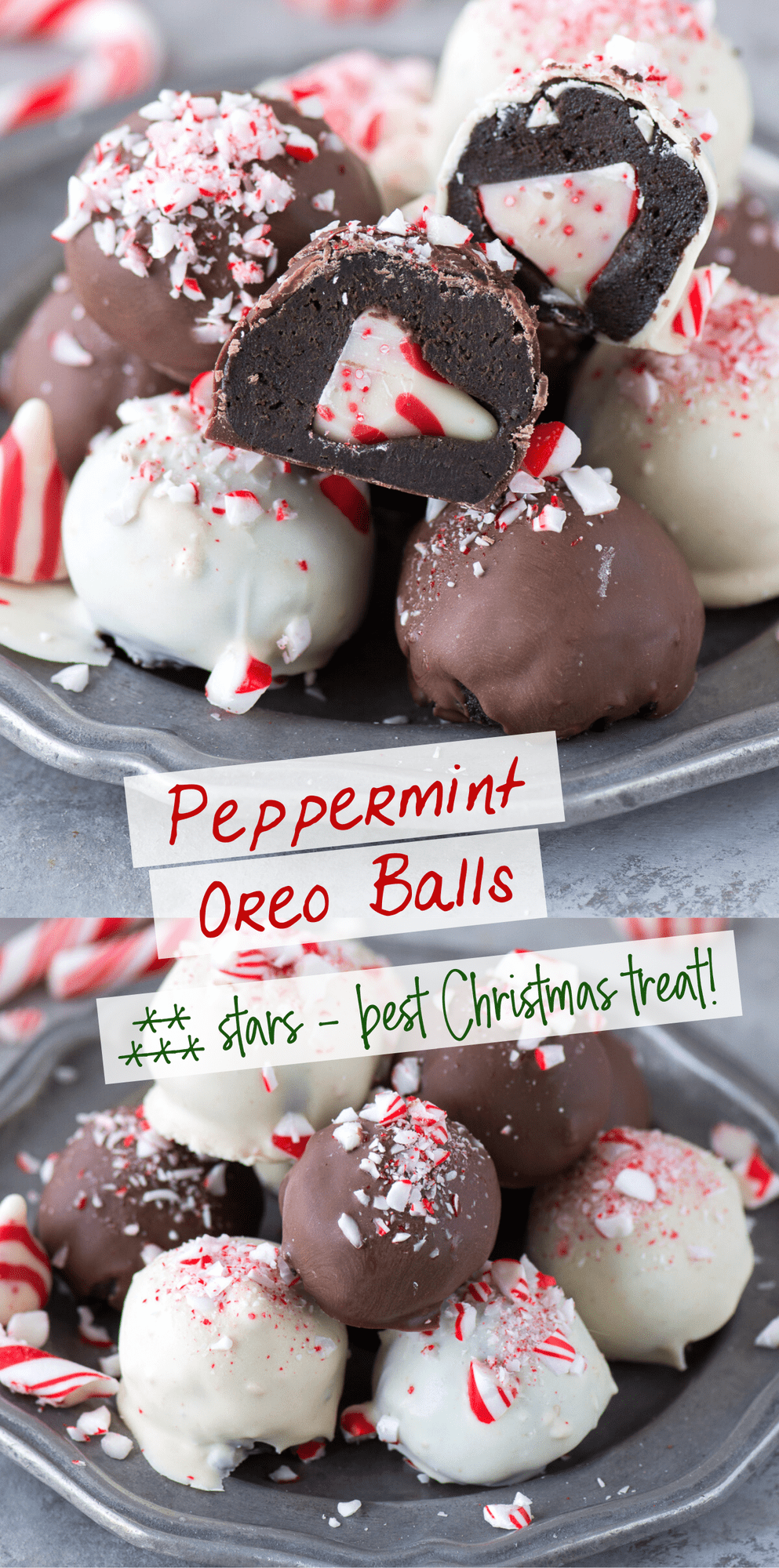 Peppermint Oreo Balls Christmas oreo balls people LOVE!
