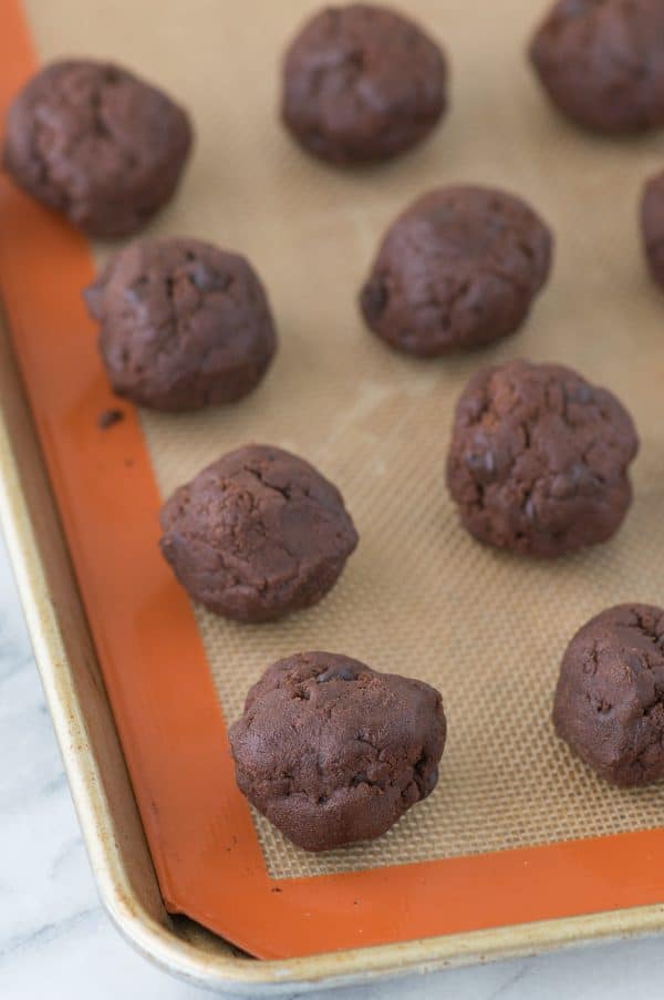 One of the best chocolate cookies - thick, chewy triple chocolate drop cookies!! 