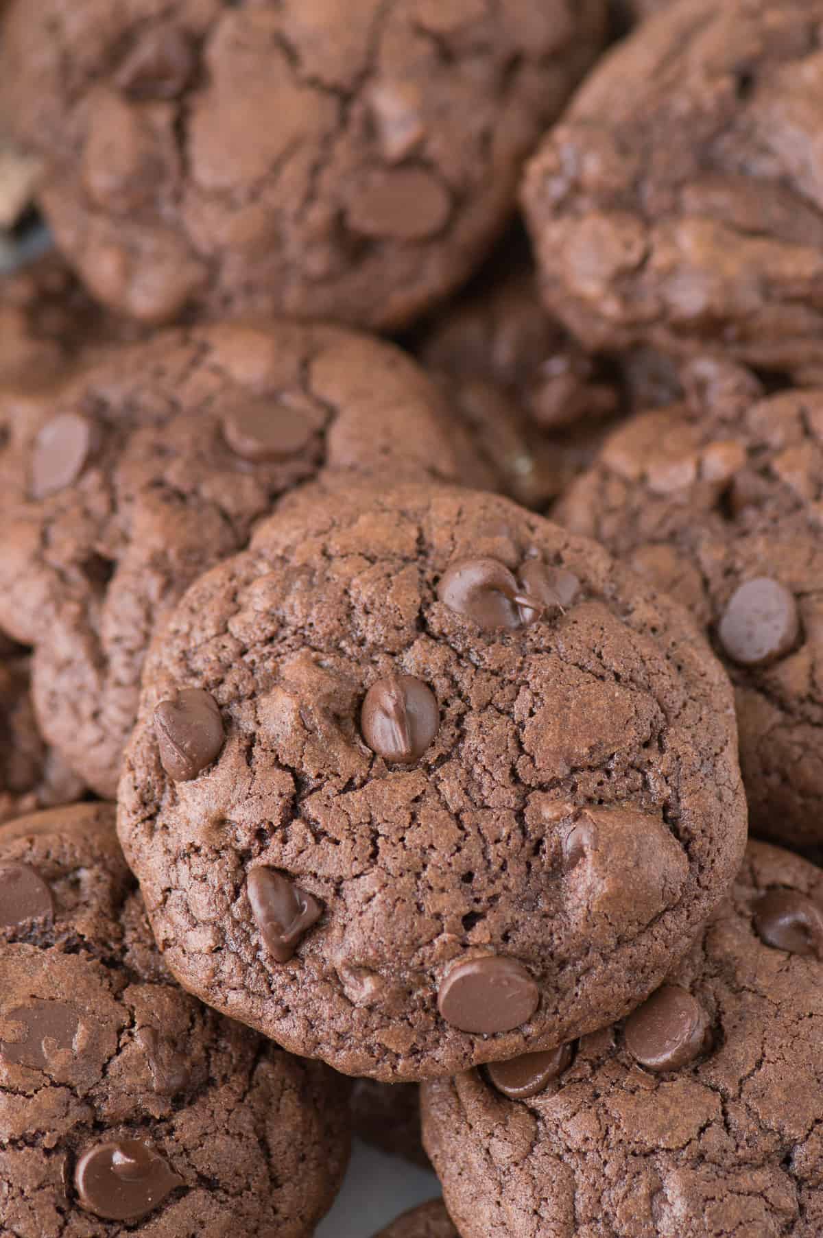 One of the best chocolate cookies - thick, chewy triple chocolate drop cookies!!