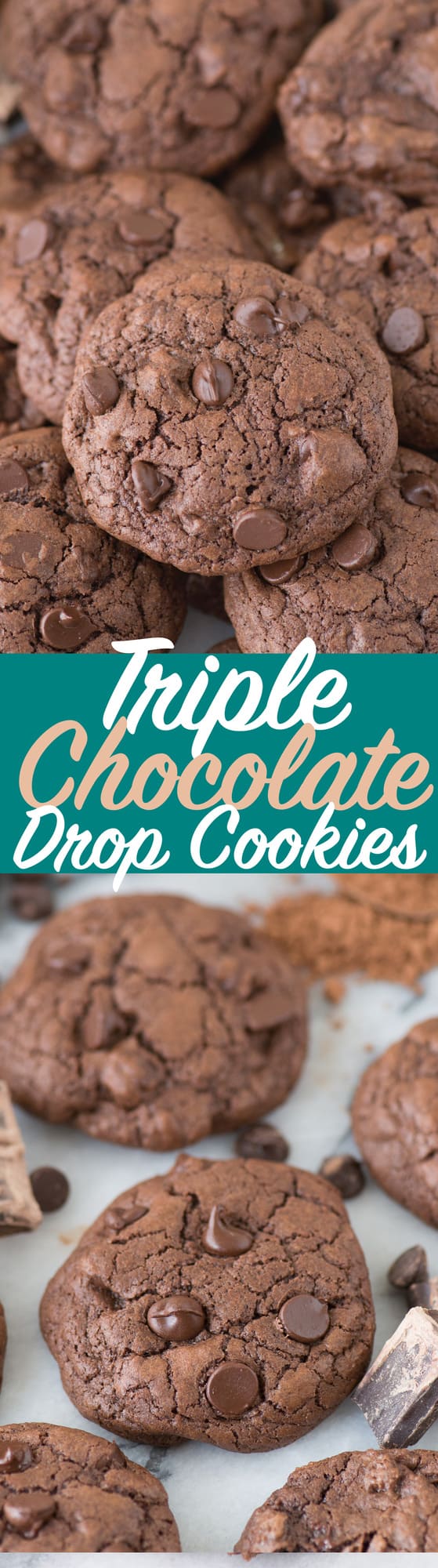 Triple Chocolate Drop Cookies