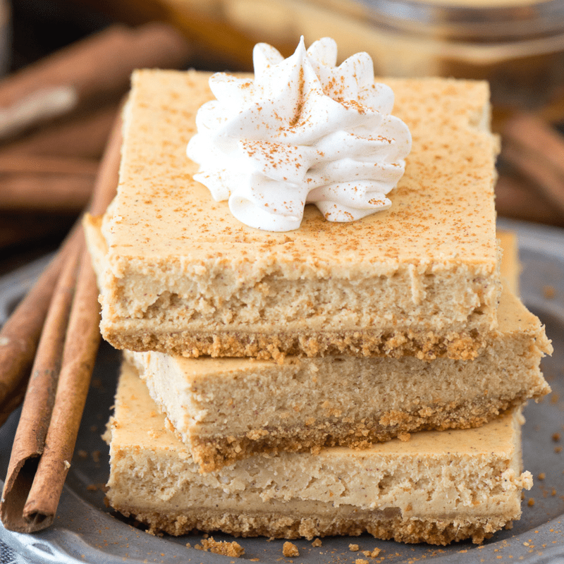 Pumpkin Cheesecake Bars made in 9x13 inch pan, EASY!