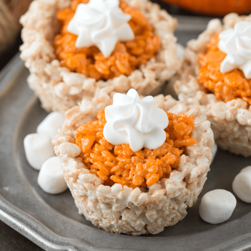 Pumpkin Pie Rice Krispie Treats • Love From The Oven