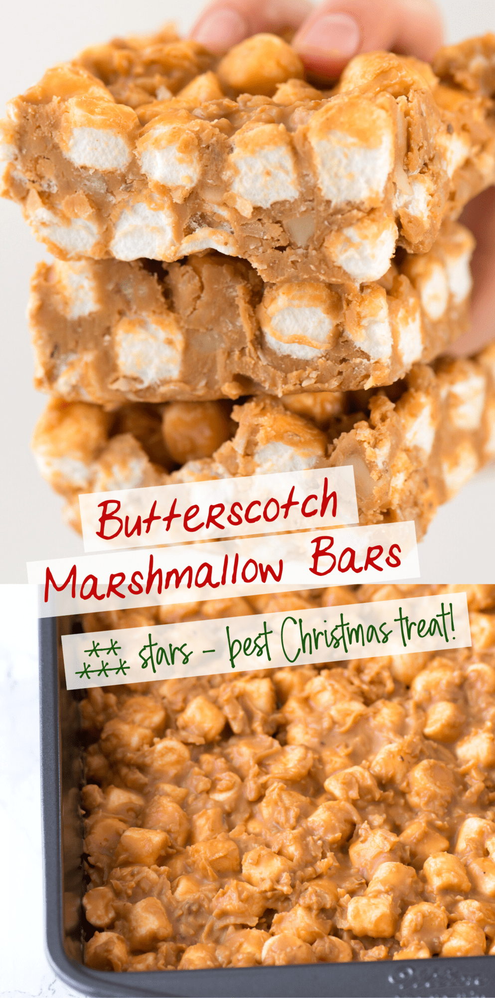 No Bake Butterscotch Marshmallow Bars - Easy Christmas treat!