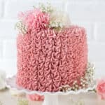 Made from scratch raspberry chocolate cake! Features 3 layers of classic chocolate cake with a raspberry jam buttercream.