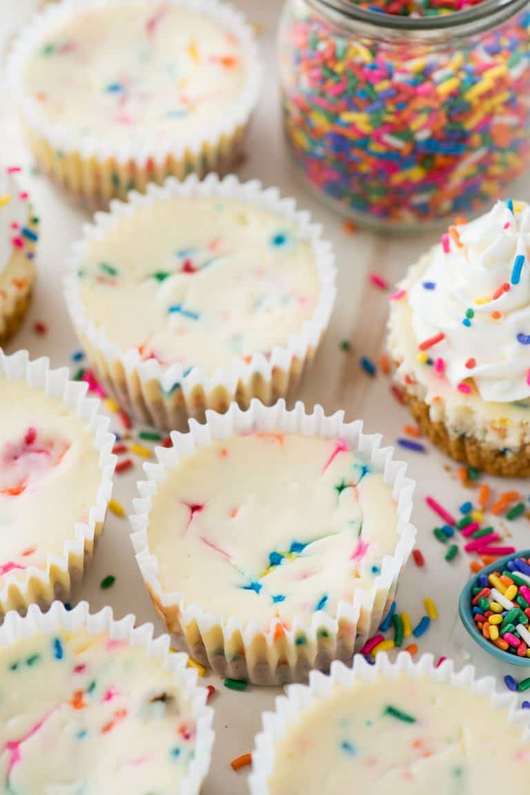 Mini Funfetti Cheesecakes - fun mini cheesecakes!