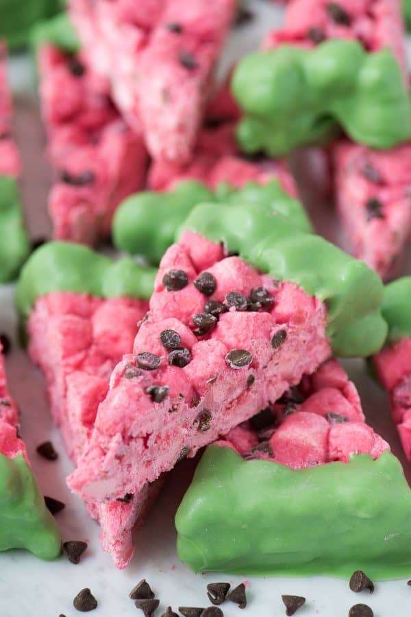 Watermelon Marshmallow Slices