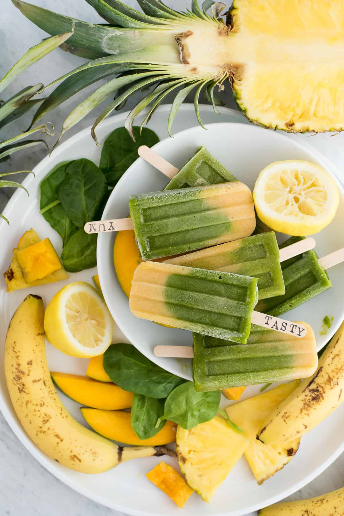 Green vegetable spinach popsicle fruit recipe for kids