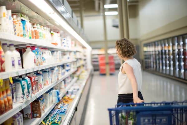 woman shopping in a grocery store 