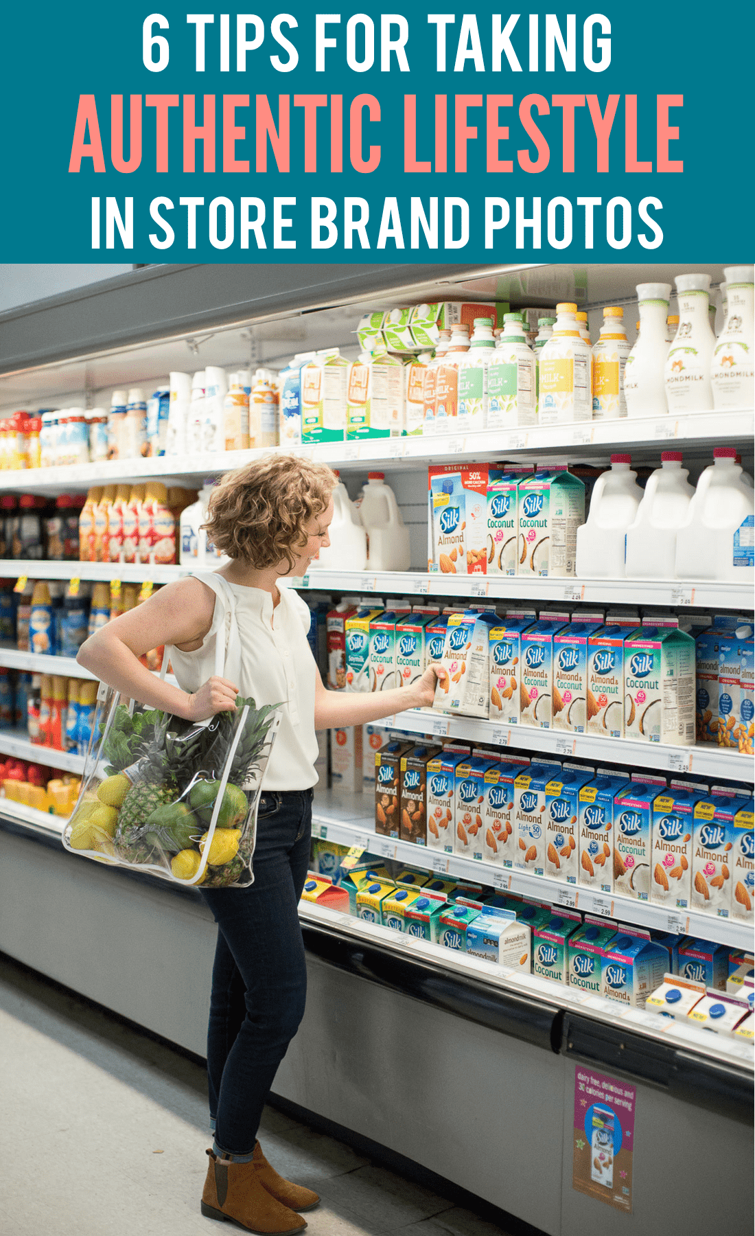 Learn how to take authentic brand photos in a store. 6 tips for influencers and bloggers when taking sponsored brand photos in a grocery store, clothing store, or out shopping anywhere!