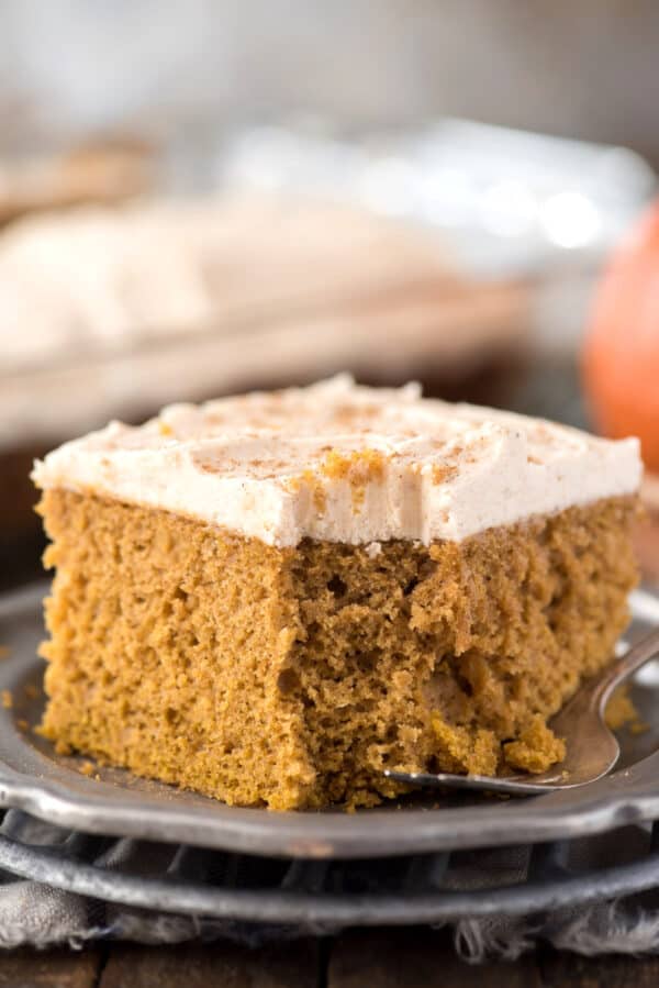 Easy Pumpkin Cake - starts with a box of spice cake mix!