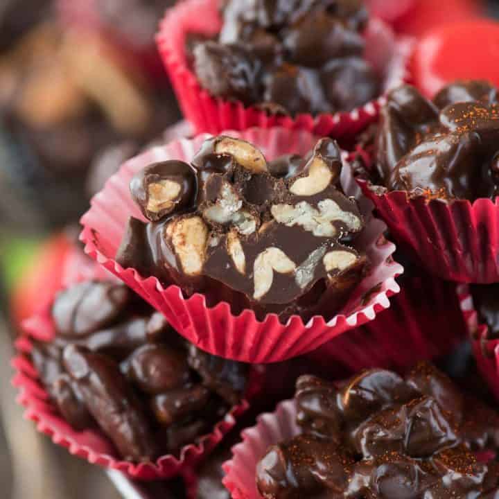 Dark Chocolate Cayenne Nut Clusters