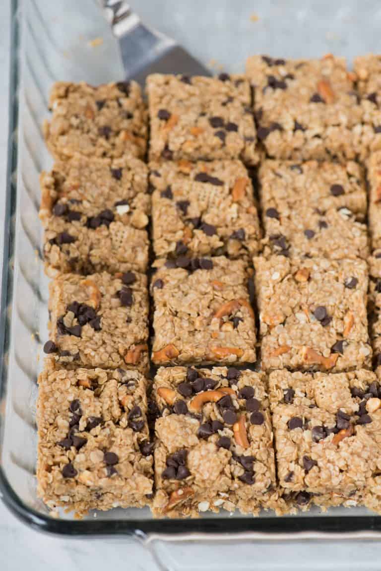 No Bake Granola Bars with Peanut Butter and Honey