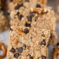 No Bake Granola Bars with Peanut Butter and Honey