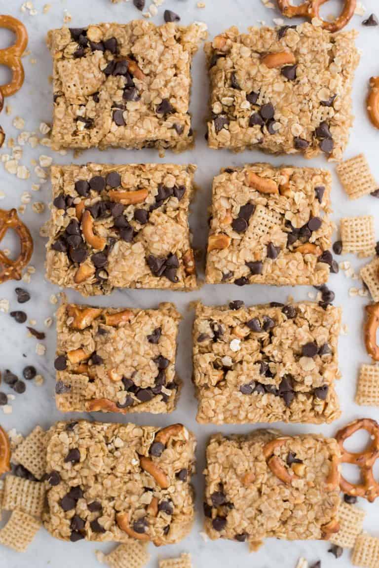 No Bake Granola Bars with Peanut Butter and Honey