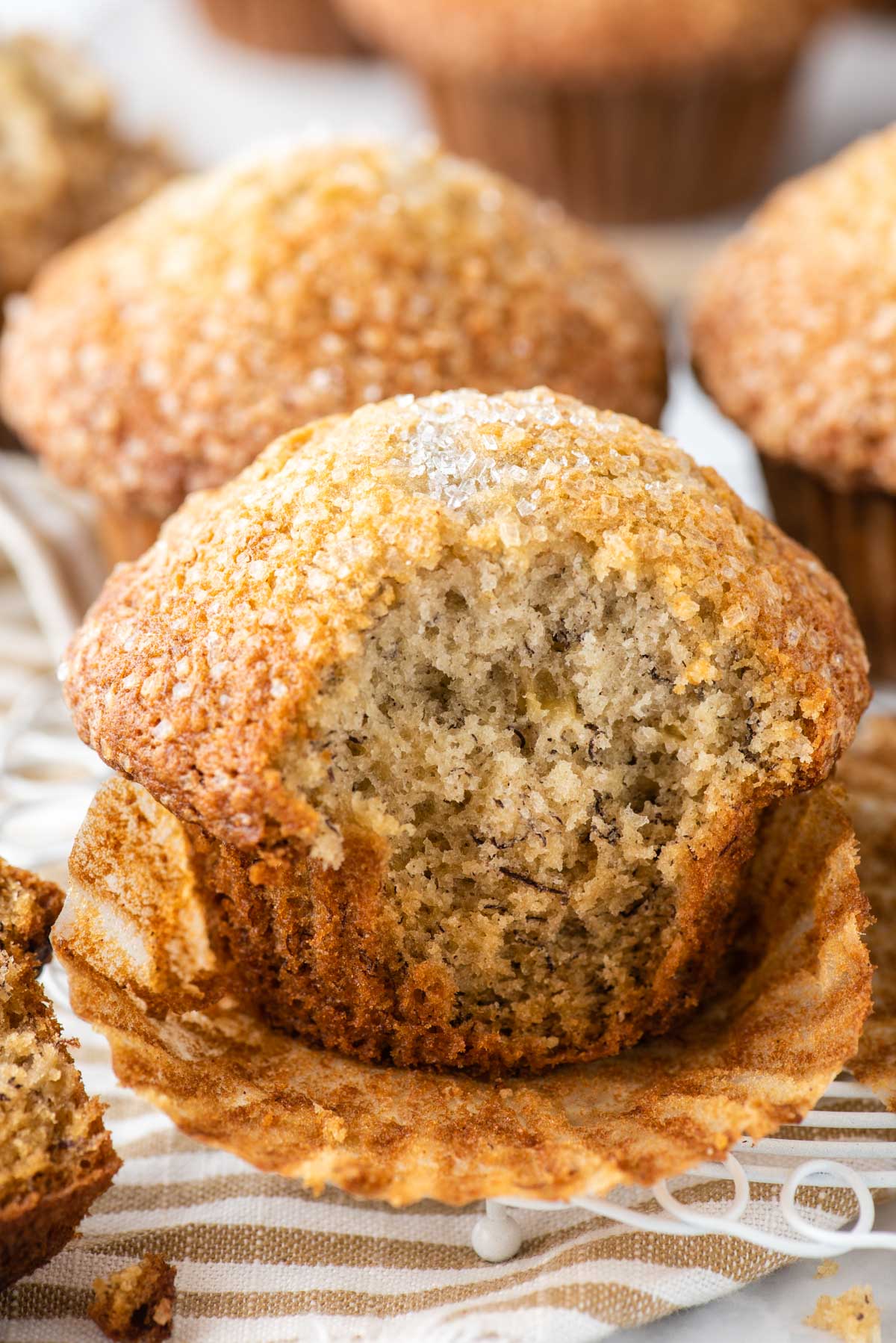 banana muffin with bite removed