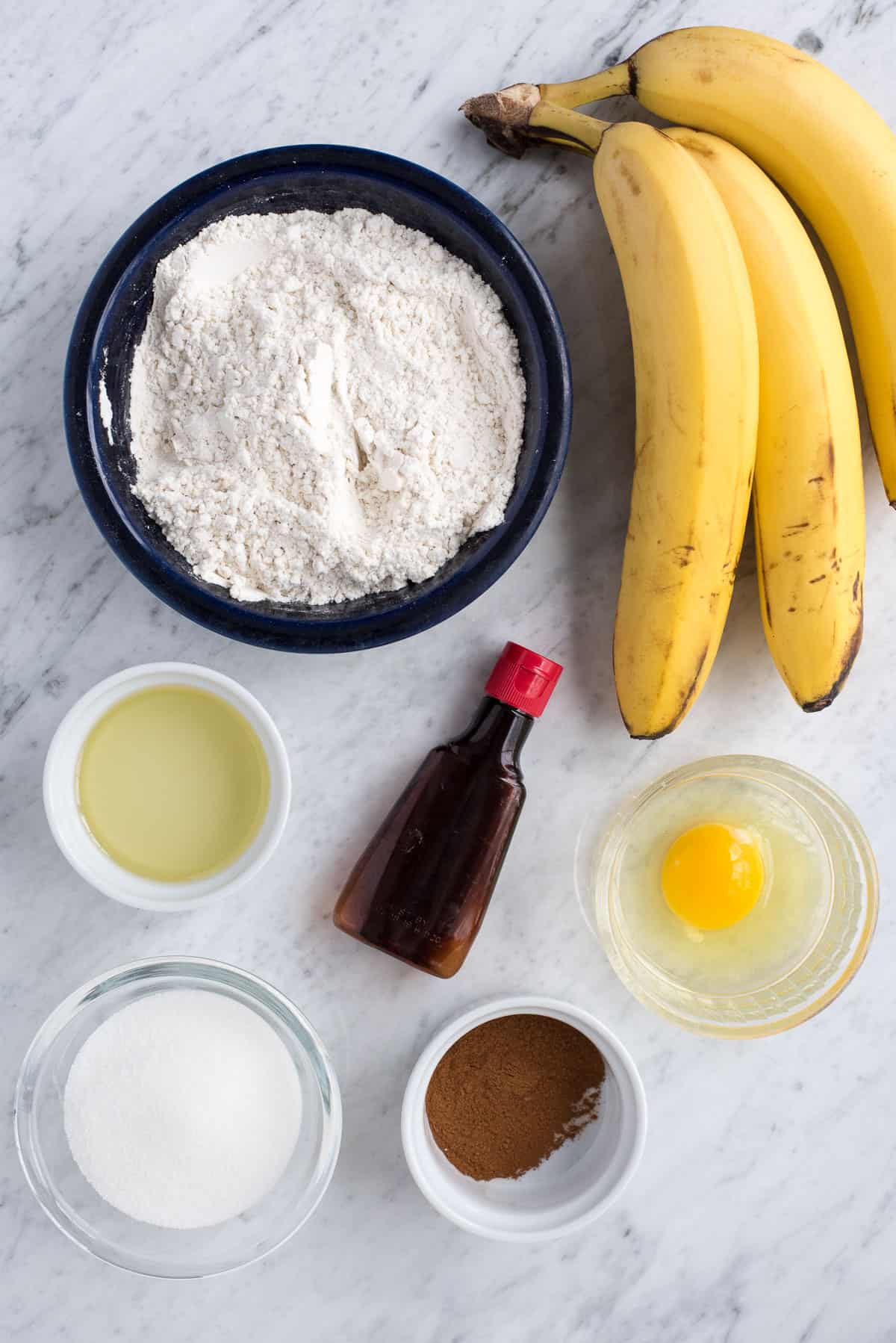 ingredients used to make banana muffins 