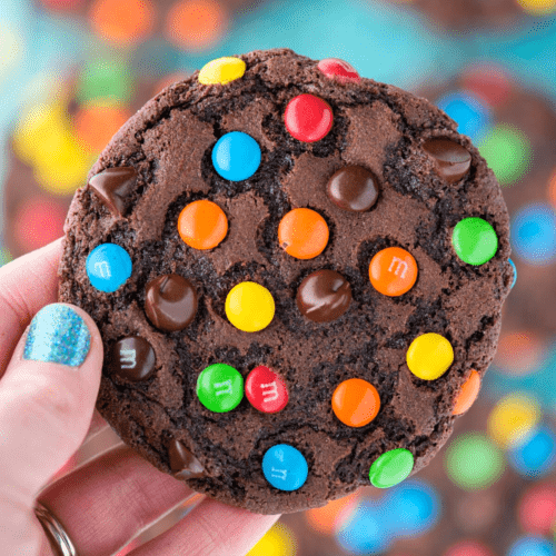 Chocolate M&Ms Cookie Recipe (Without Shortening) - Cookrita