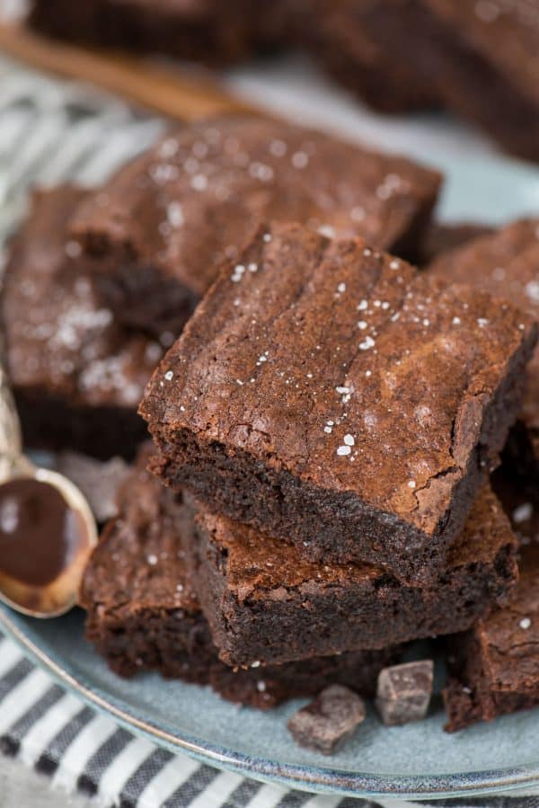 Homemade Brownies - fudgy and chewy brownies! Tested gluten free too!