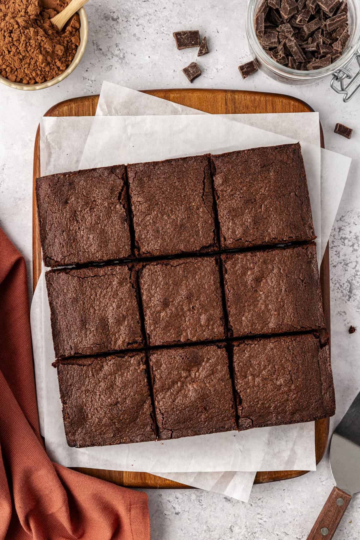 brownies cut into 9 pieces