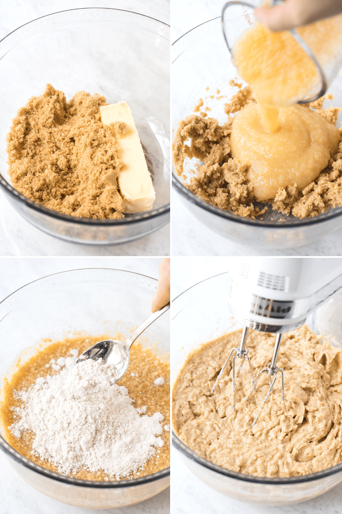 how to make apple spice cupcake batter collage