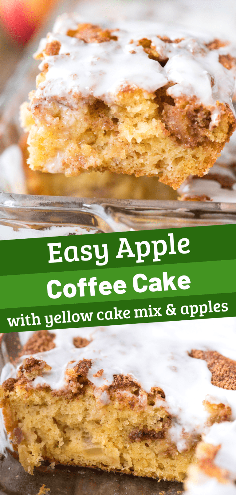 Easy apple coffee cake with yellow cake mix 8 ingredients!