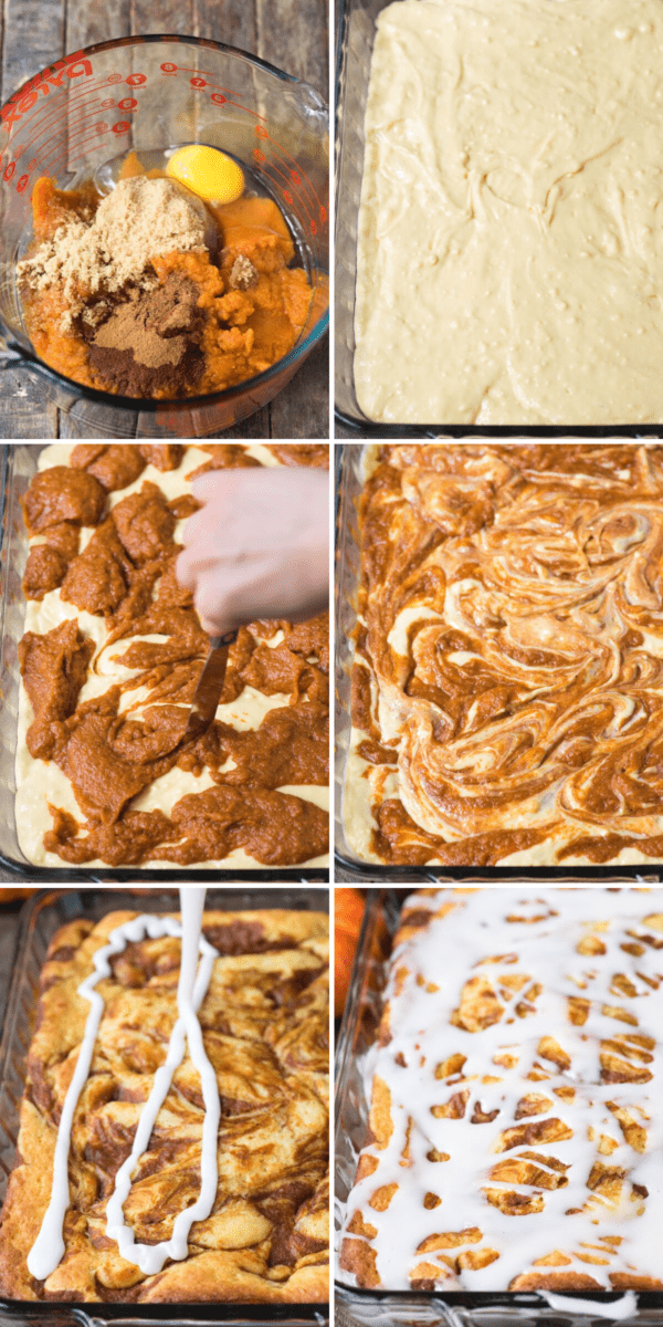 how to make easy pumpkin cake with cake mix collage