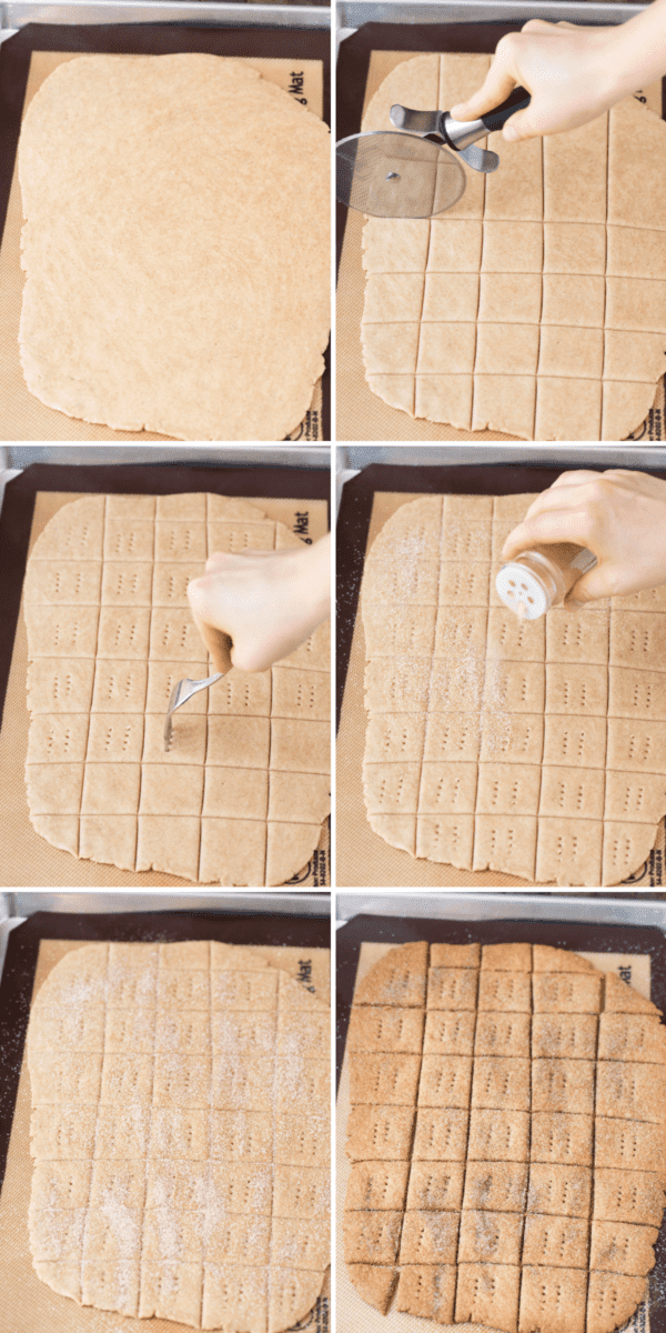 how to roll out pumpkin graham crackers collage