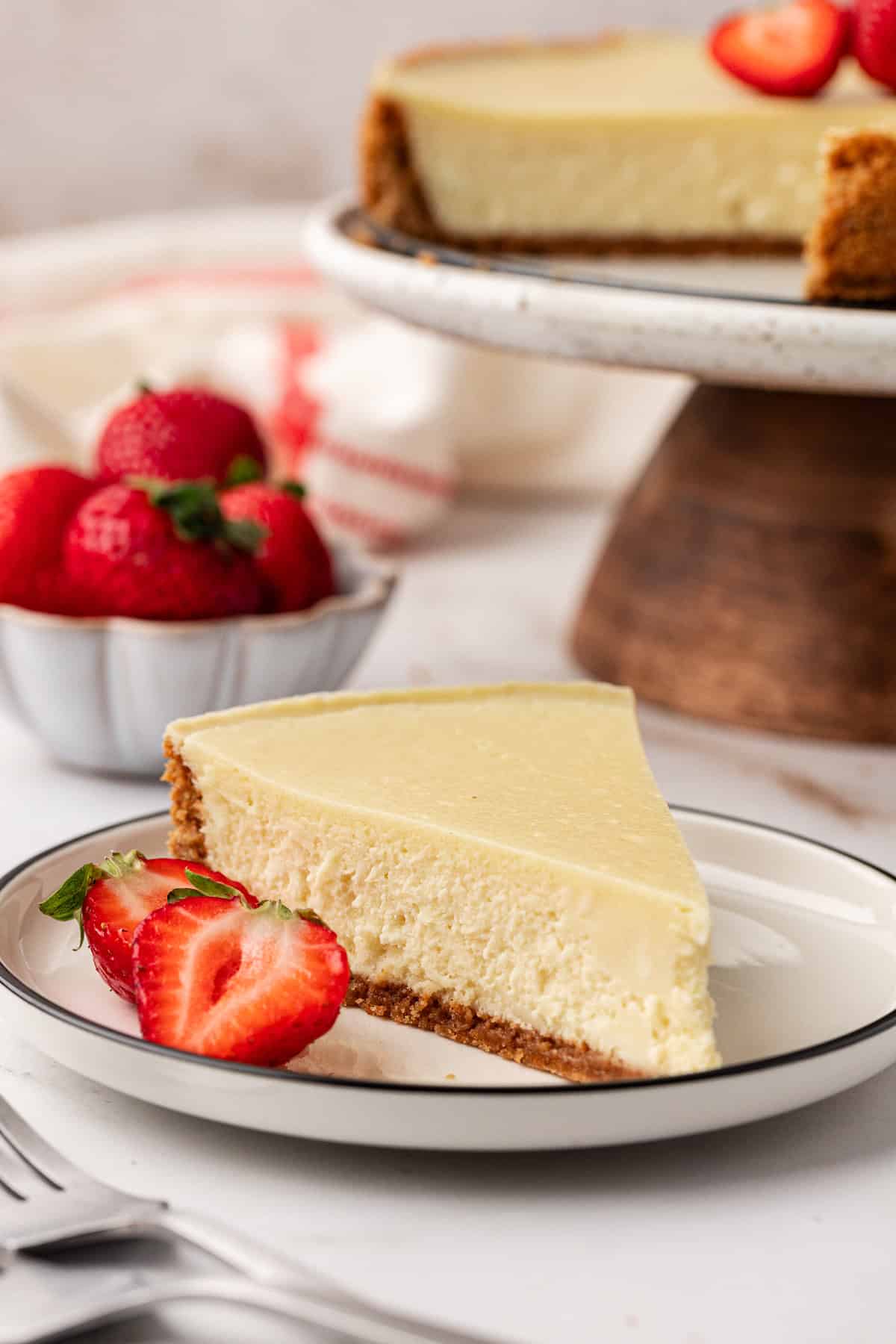 slice of cheesecake on a plate