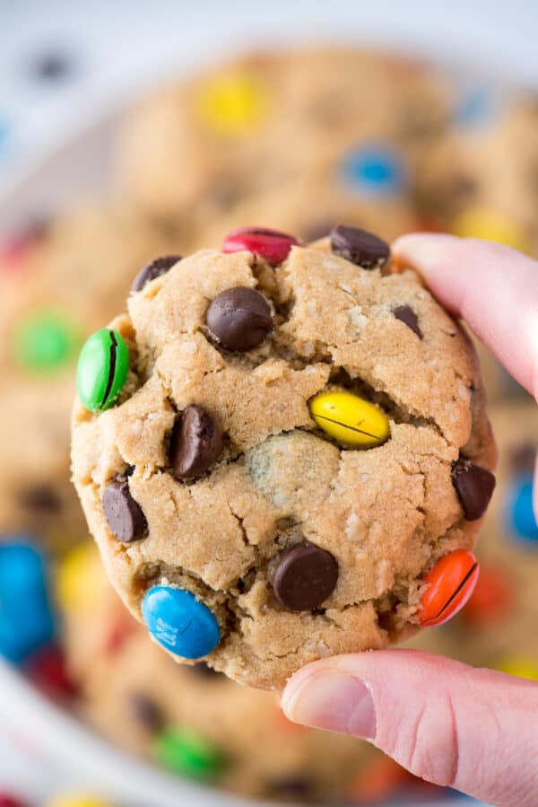hand holding monster cookie