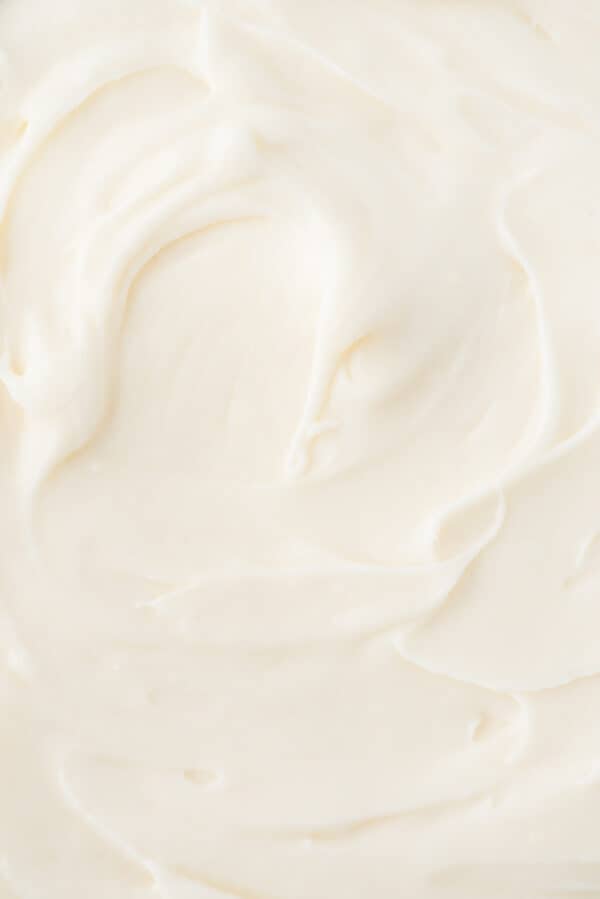 close up of cream cheese frosting