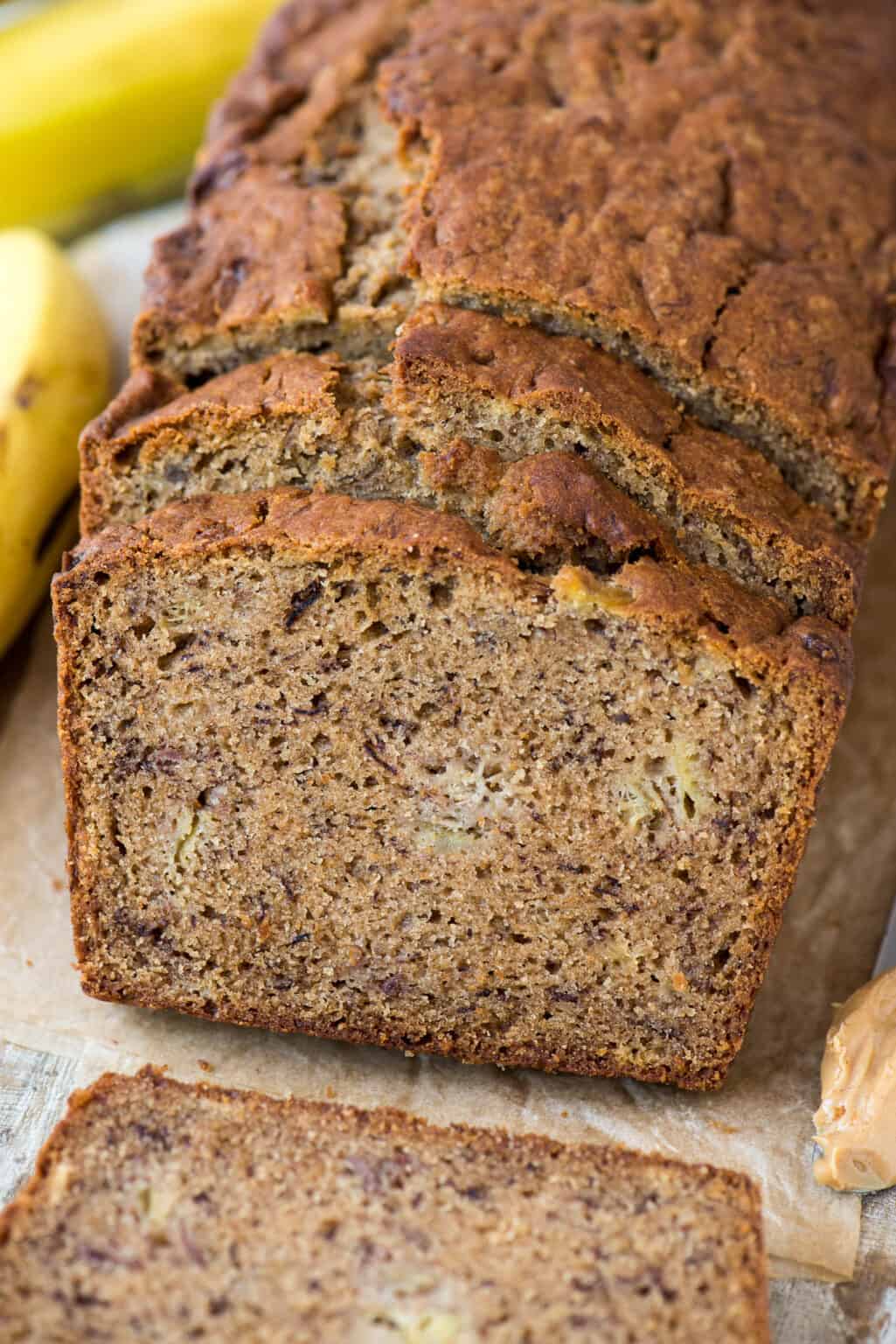 Peanut Butter Banana Bread - 10 ingredients and 10 minutes to prep!