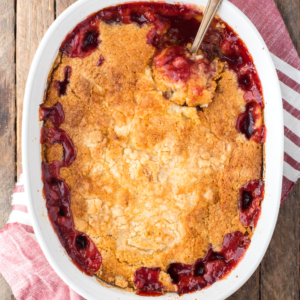 Cherry Dump Cake - easy 4 ingredients, dump everything in!