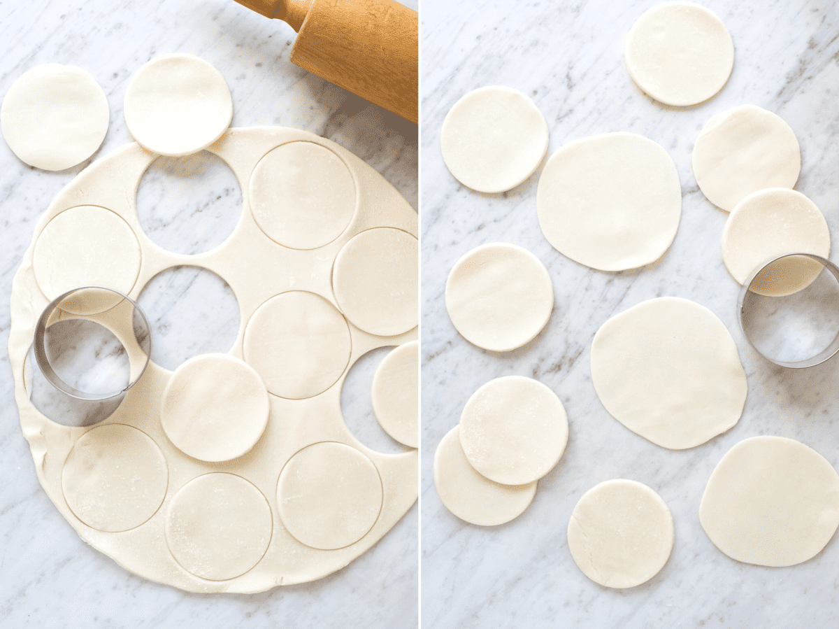 how to cut mini pie crusts collage