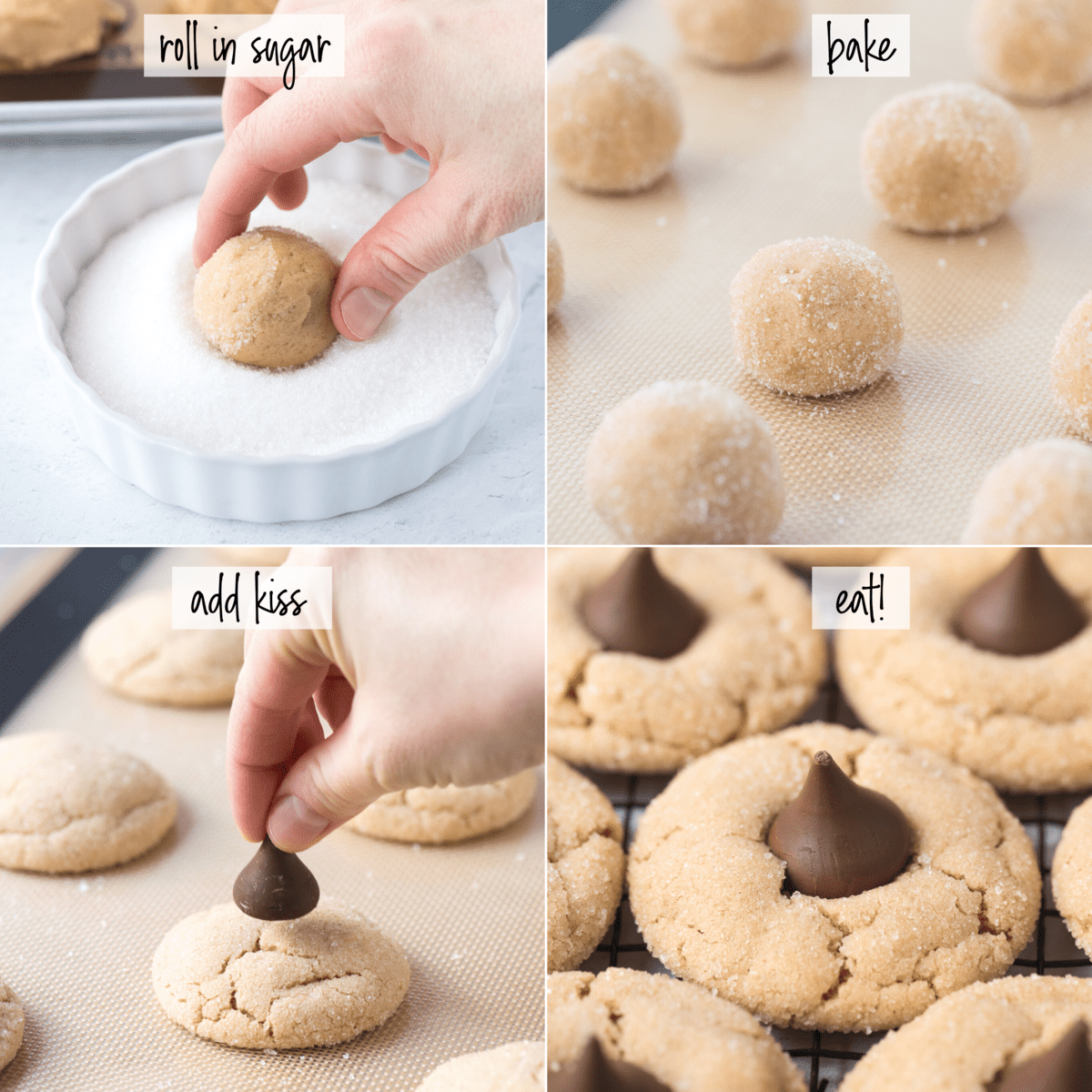 how to make hershey kiss cookies collage