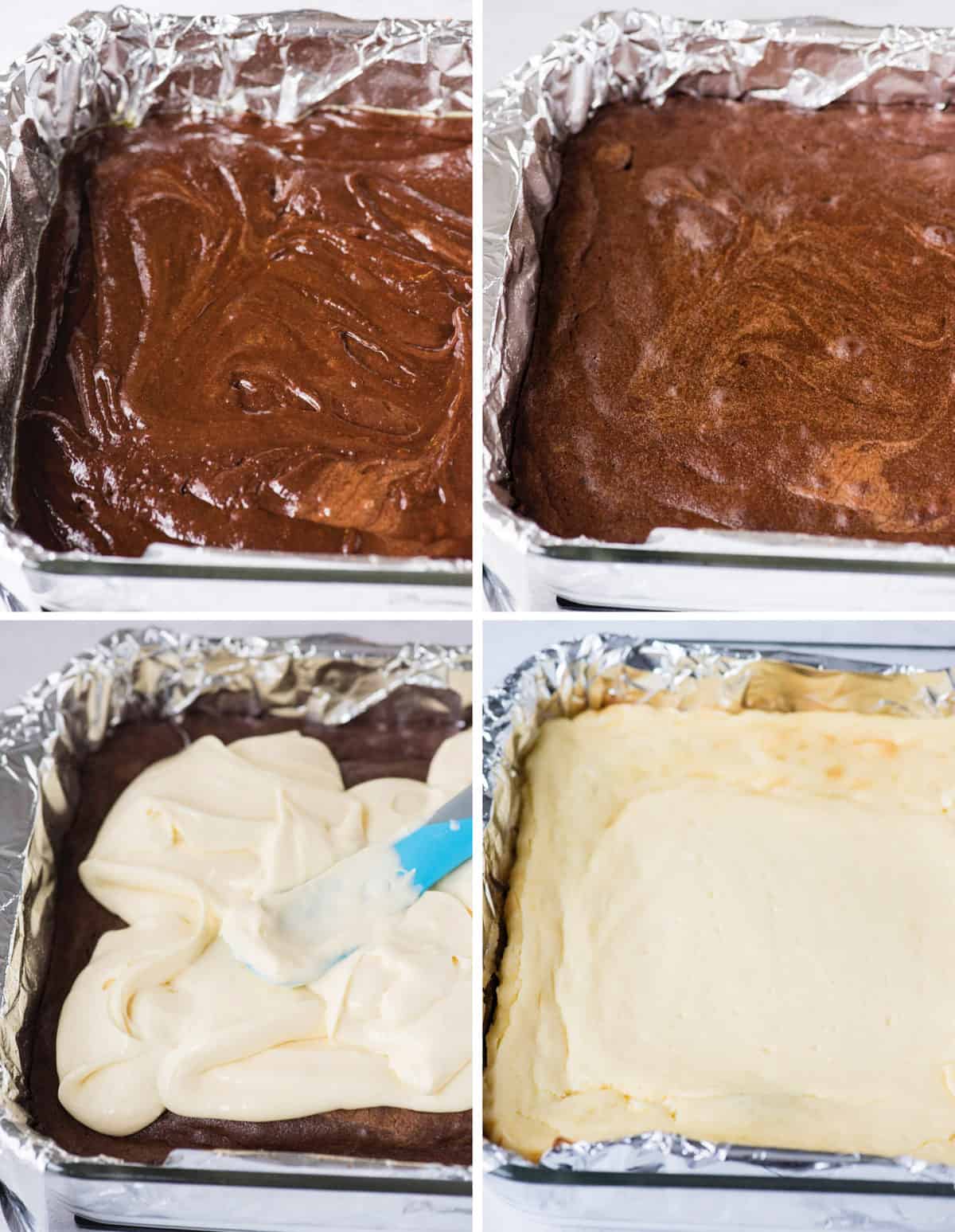 how to make cheesecake brownies collage