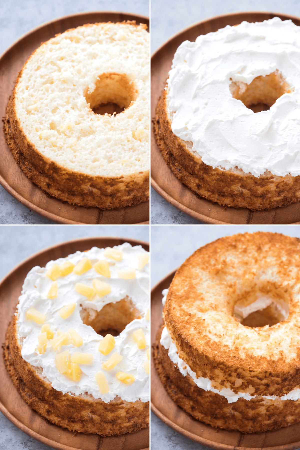 how to assemble pineapple angel food cake collage