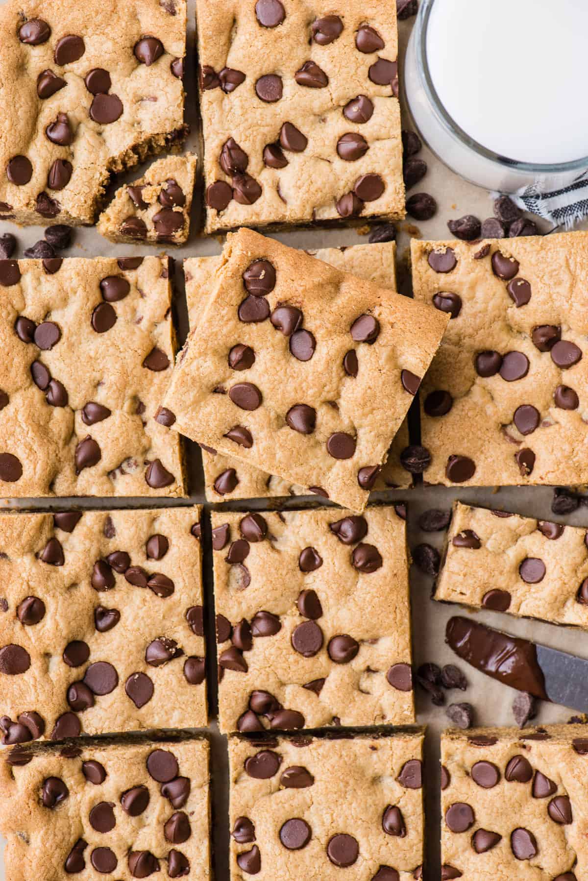 cookie bars arranged in a grid pattern