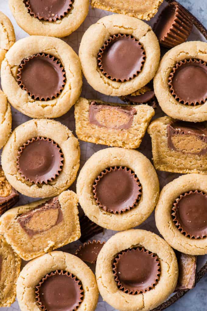 Reese's Cup Cookies peanut butter cookies with Reese's cups!