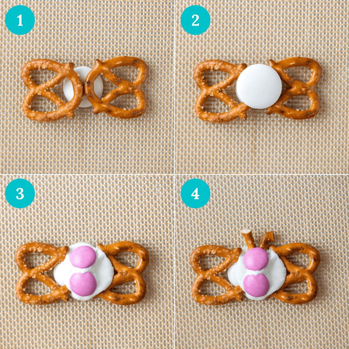 how to make butterfly pretzels step by step