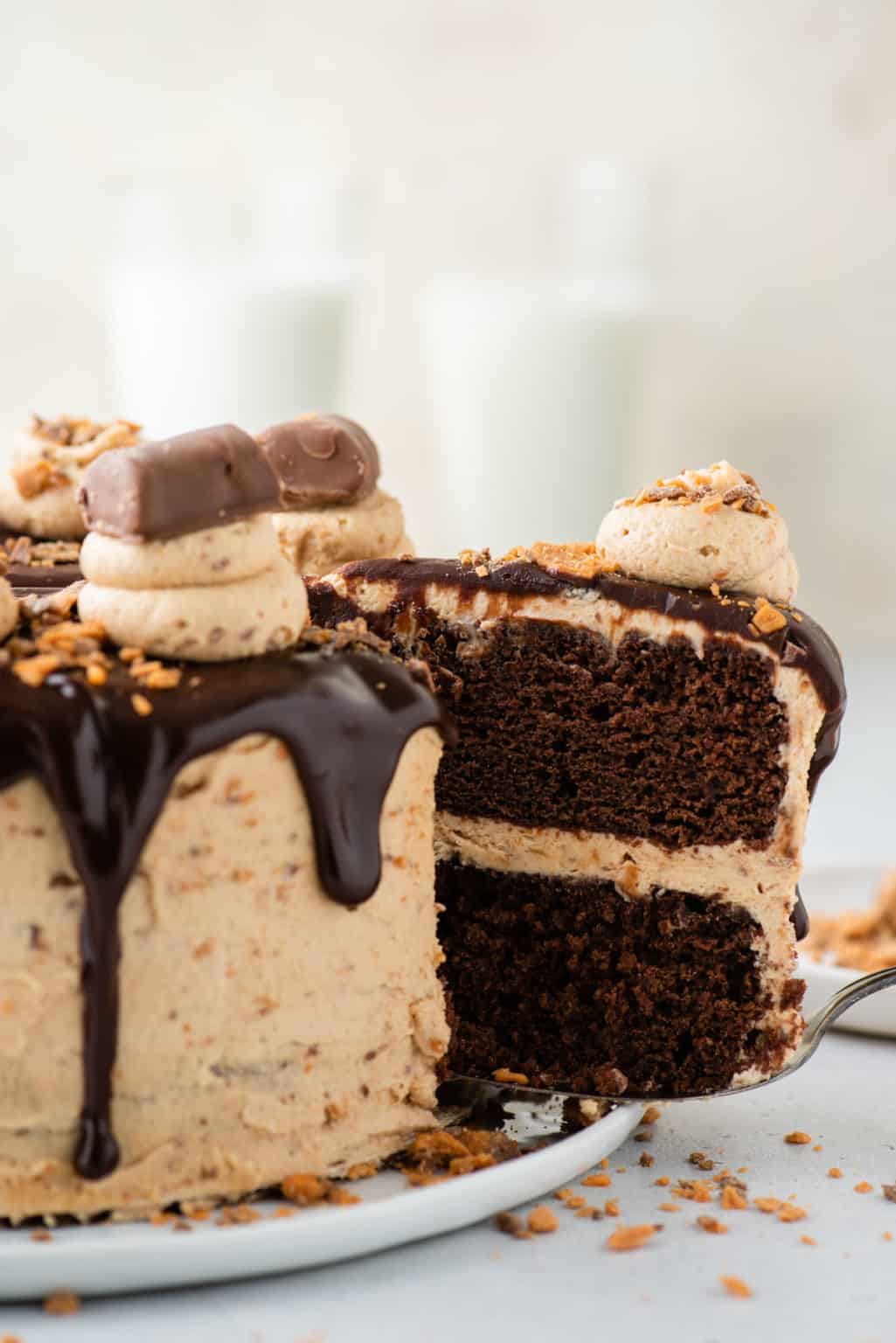 Butterfinger Cake With Peanut Butter Frosting | The First Year